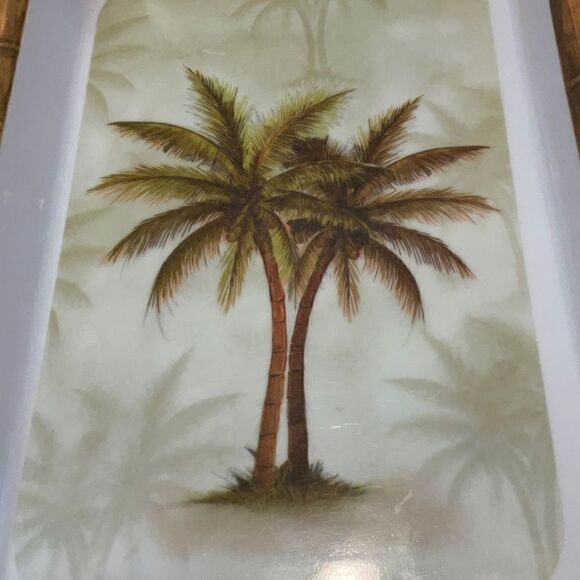Pair of Palm Tree Trinket Trays, melamine. Kawaii, Fairy Kei - Picture 6 of 8